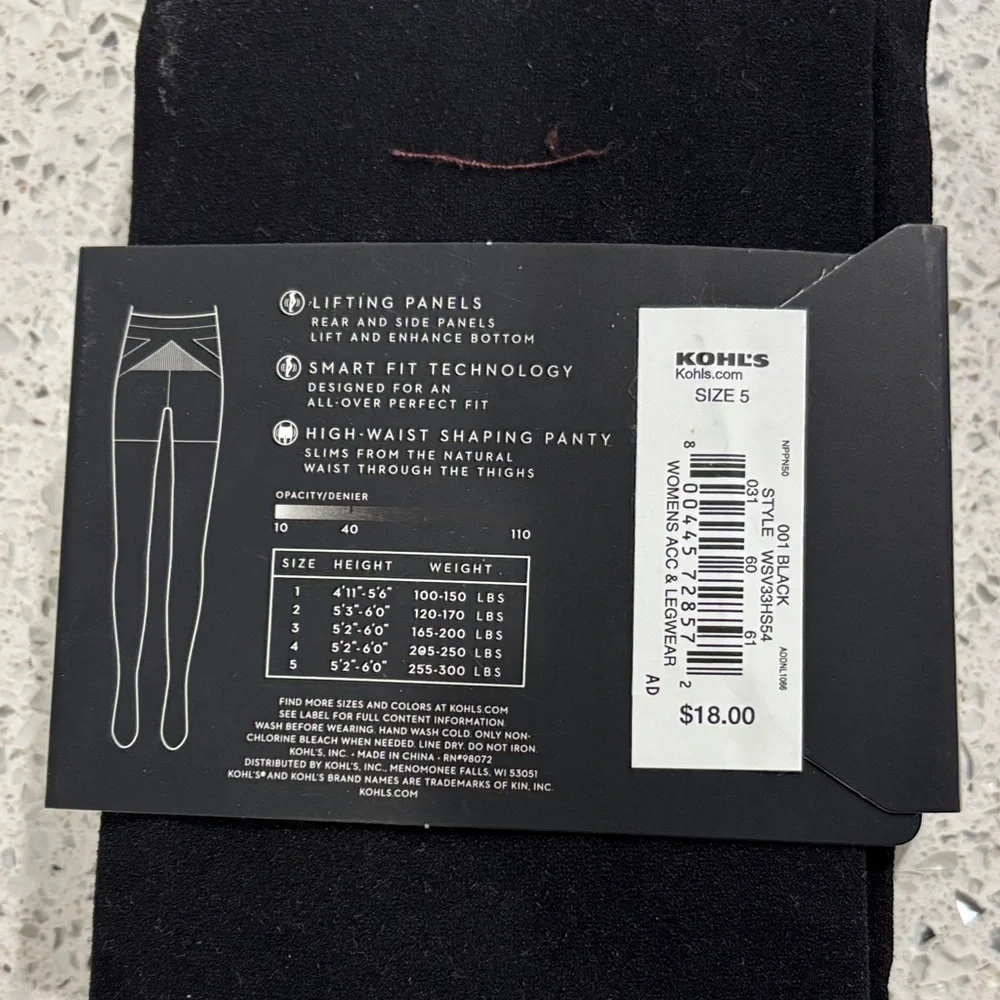 Simply Vera Vera Wang Semi-Opaque Black Tights